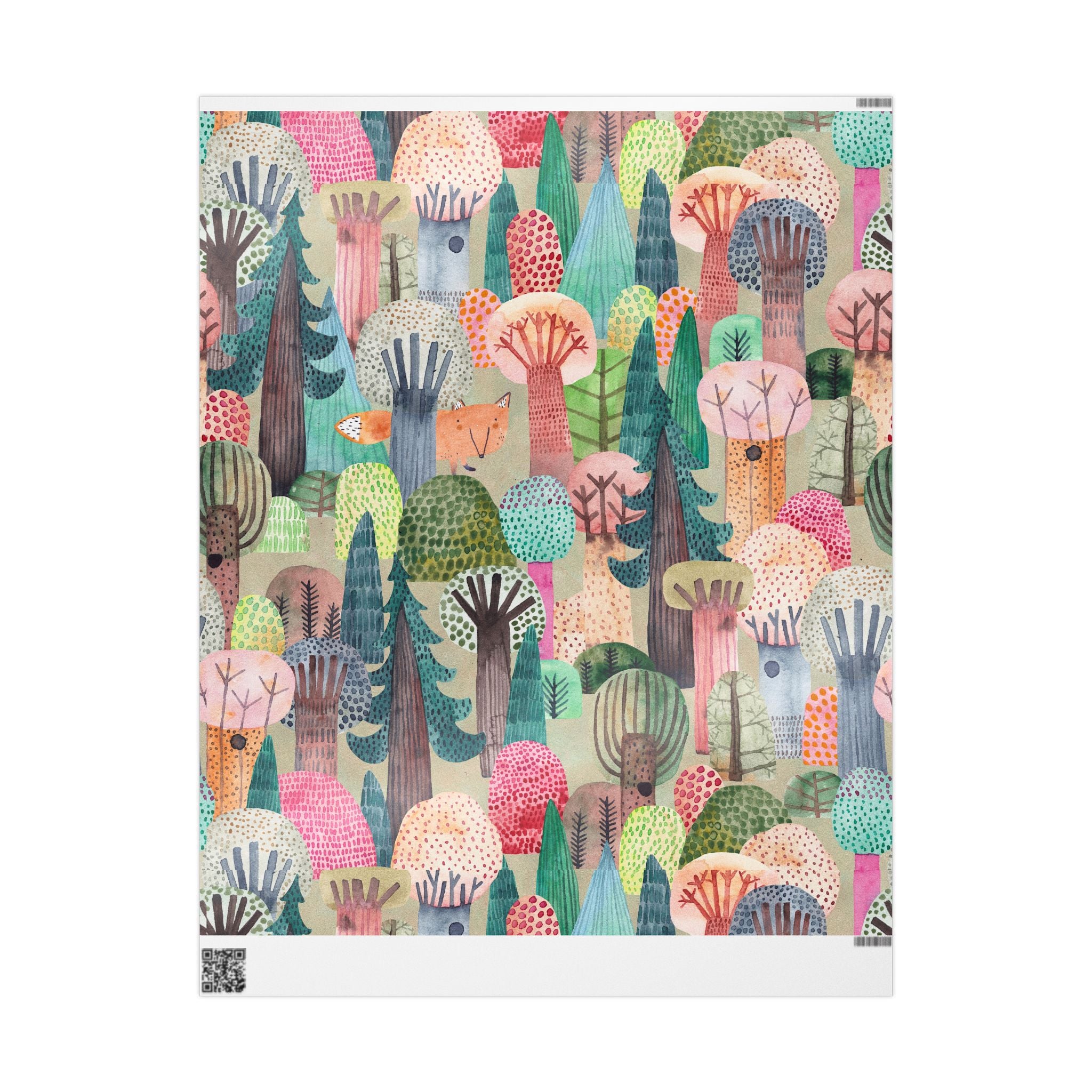 Whimsical Wrapping Paper Roll, Colorful Gift Wrap, Eco-Friendly Party Supplies, Forest-Themed Wrap, Holiday & Birthday Gift Wrap