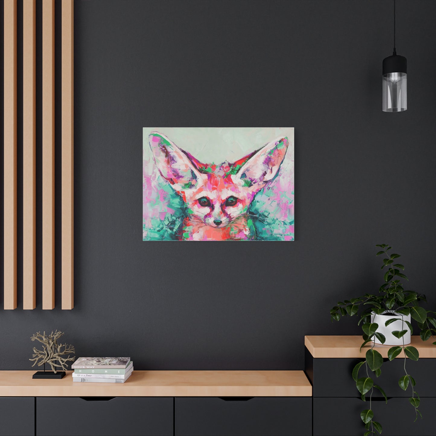 Vibrant Fennec Fox Canvas Art - Colorful Stretched Wall Decor