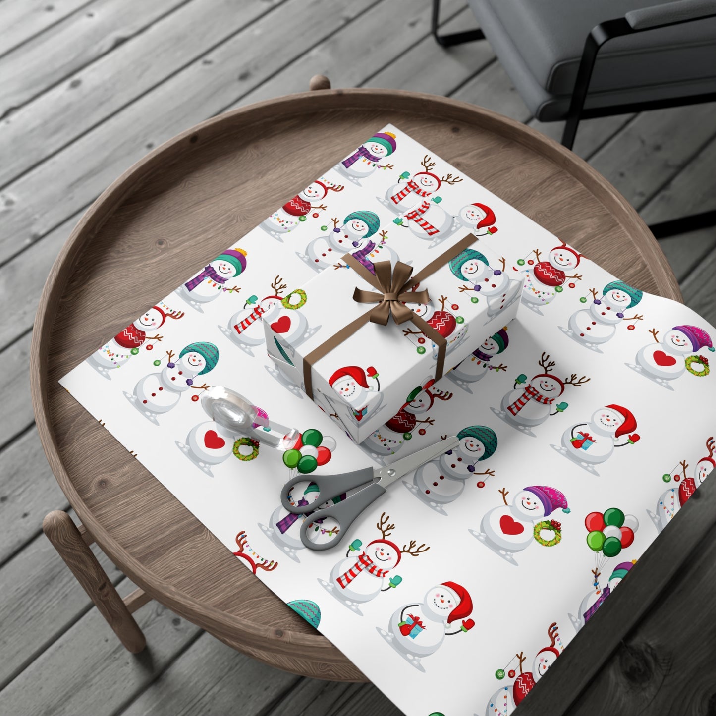 Gift Wrap Papers - Festive Snowman Holiday Cheer Wrapping Sheets