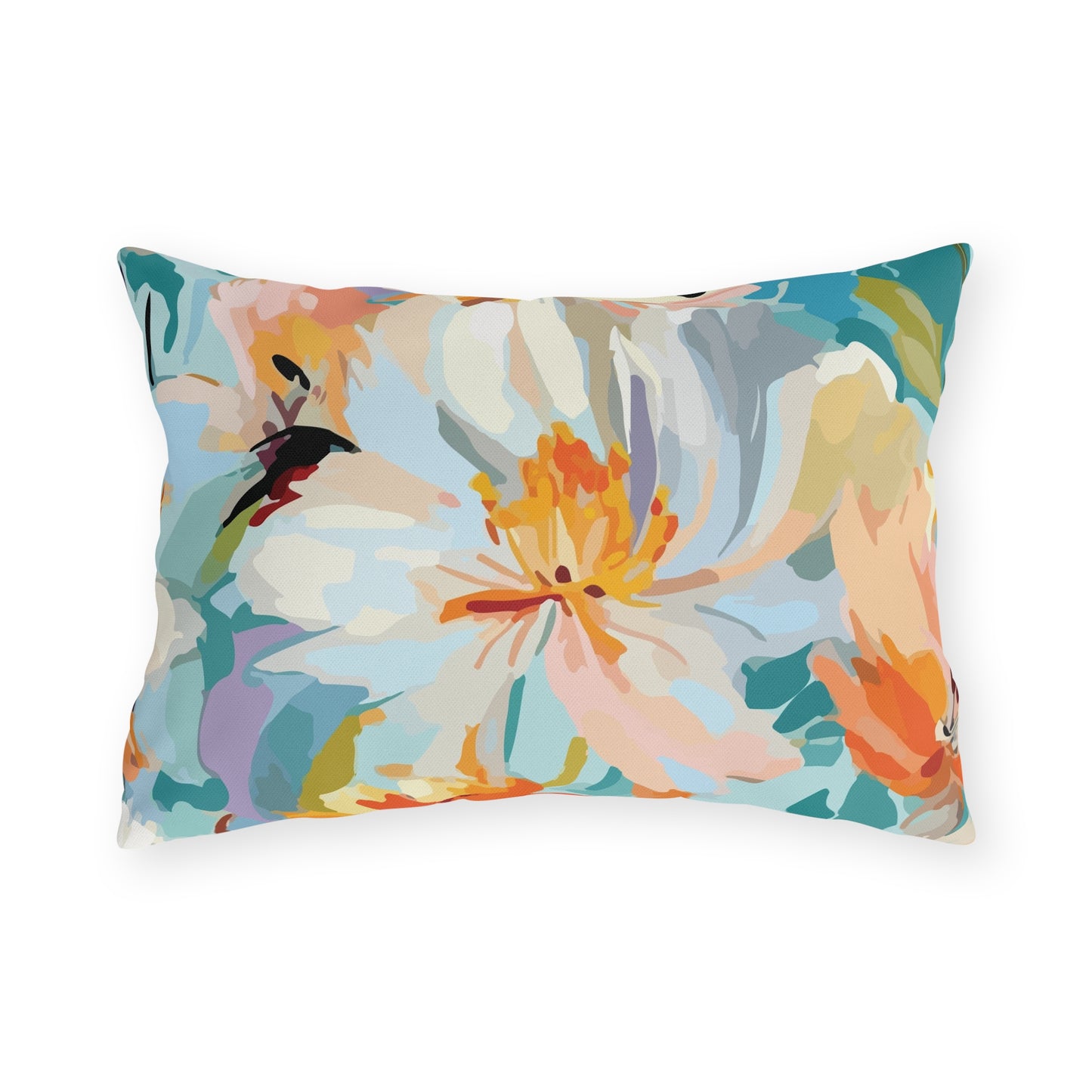 Vibrant Floral Outdoor Pillow - Decorate Your Patio or Garden - aMOOsing Designs