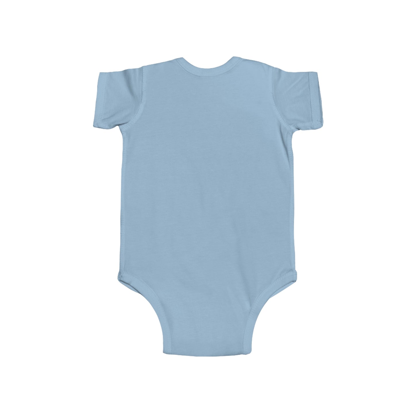 Blue Baby onesie rearview