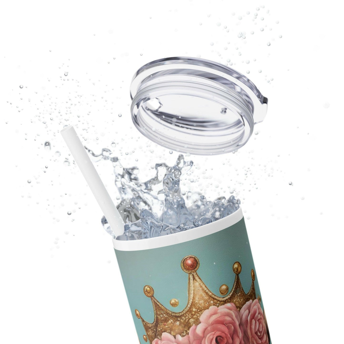 Princess Moo Skinny Tumbler with Straw, 20oz.