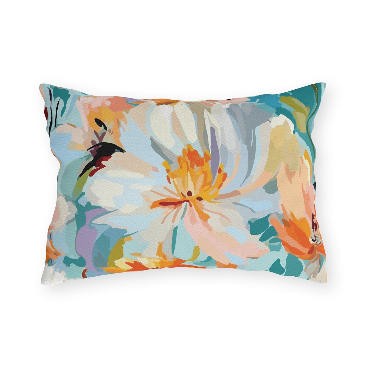 Vibrant Floral Outdoor Pillow - Decorate Your Patio or Garden - aMOOsing Designs