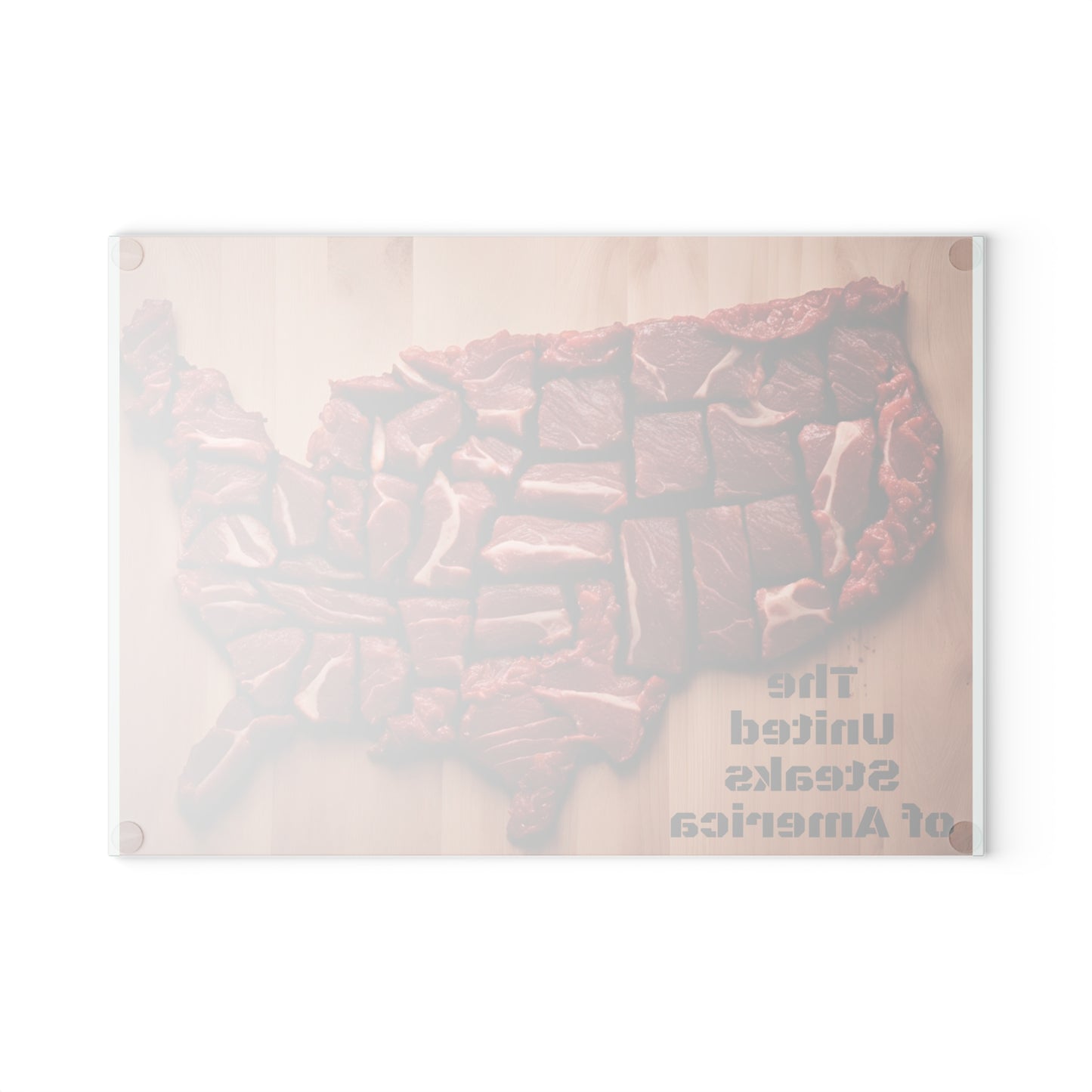 United Steaks of America Glass Cutting Board - Fun Culinary Gift for Meat Lovers