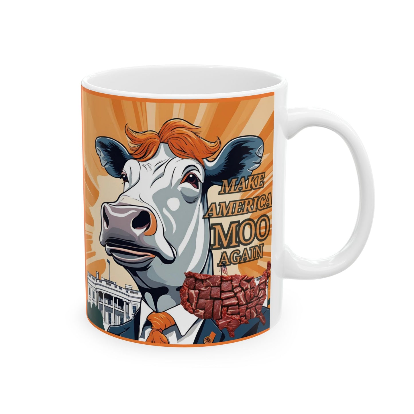 Make America Moo Again Ceramic Mug - Funny Political Gift for Coffee Lovers