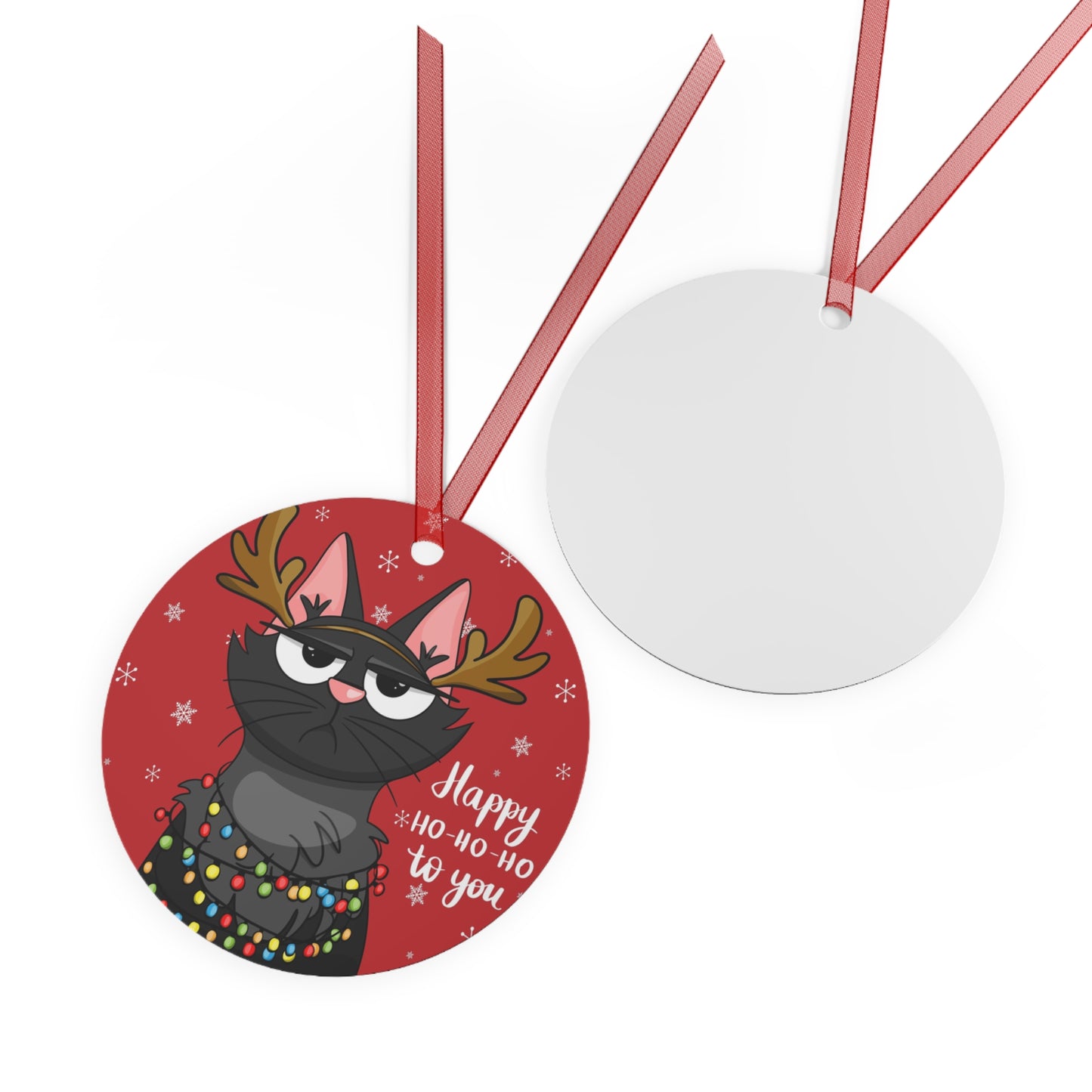 Metal Ornaments, Funny Cat Holiday Ornament, Christmas Tree Decor, Cat Lover Gift, Holiday Home Décor, Ornament Set
