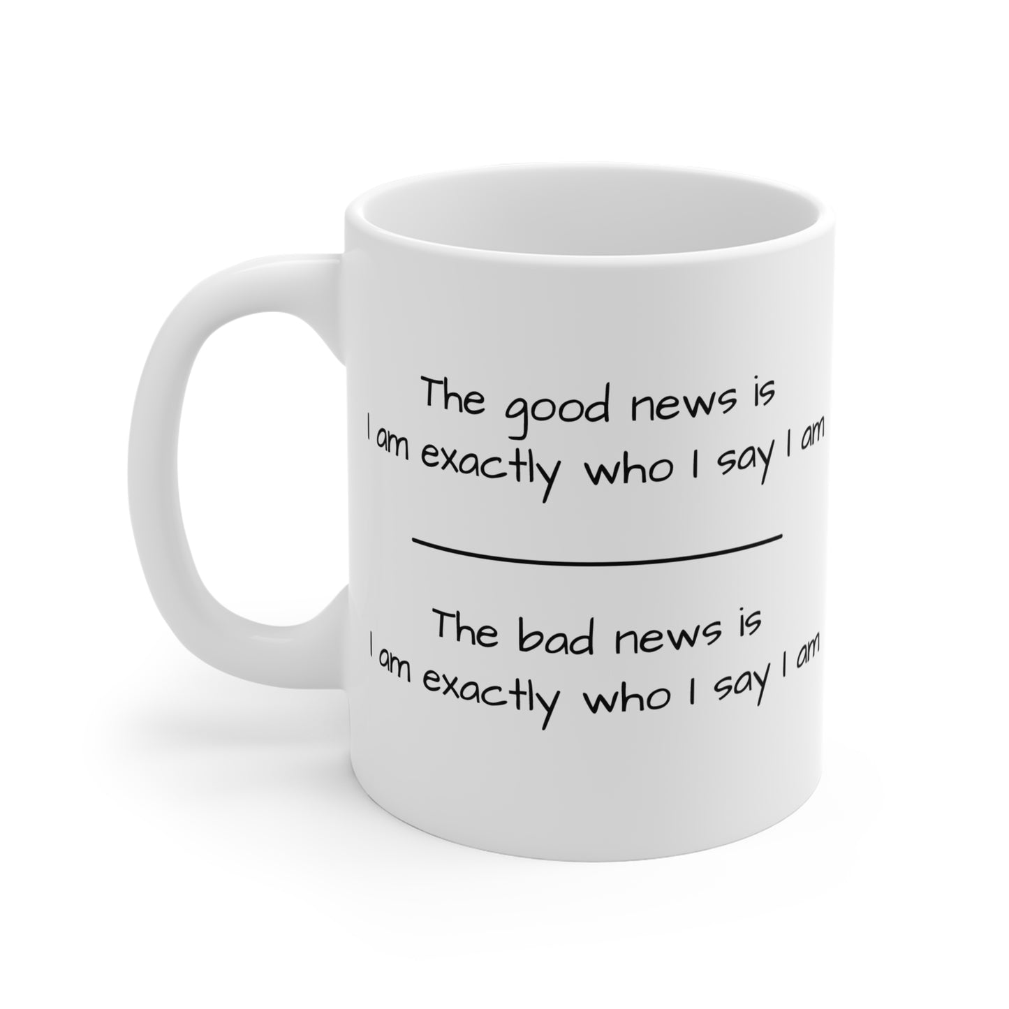 Funny Inspirational Coffee Mug - "I Am Exactly Who I Say I Am" - 11oz Ceramic Cup