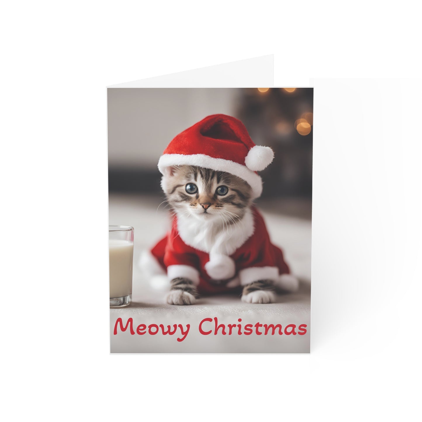 Meowy Christmas Greeting Cards - Set of 1, 10, 30, or 50pcs