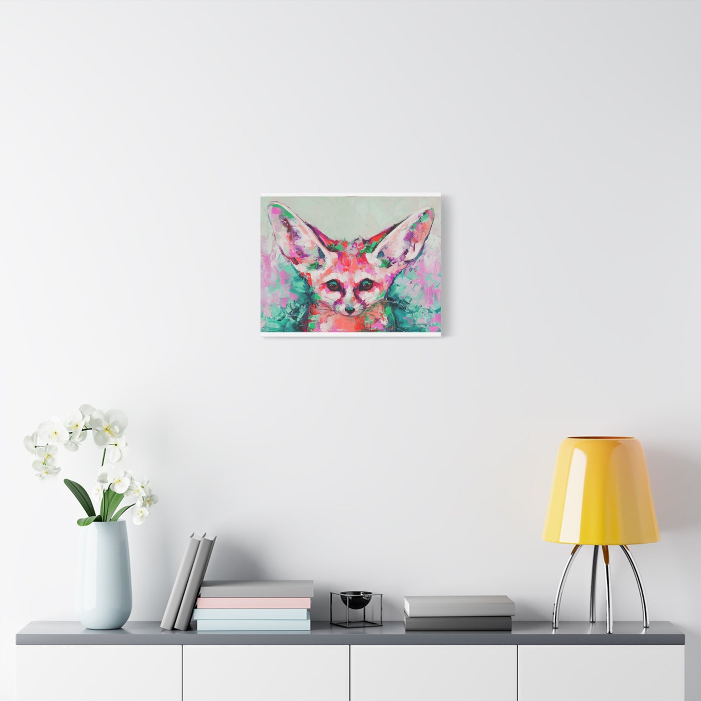 Vibrant Fennec Fox Canvas Art - Colorful Stretched Wall Decor