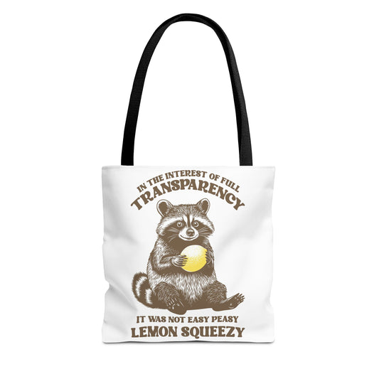 Funny Raccoon Tote Bag, Cute Animal Shopping Bag, Eco-Friendly Gift for Animal Lovers - aMOOsing Designs