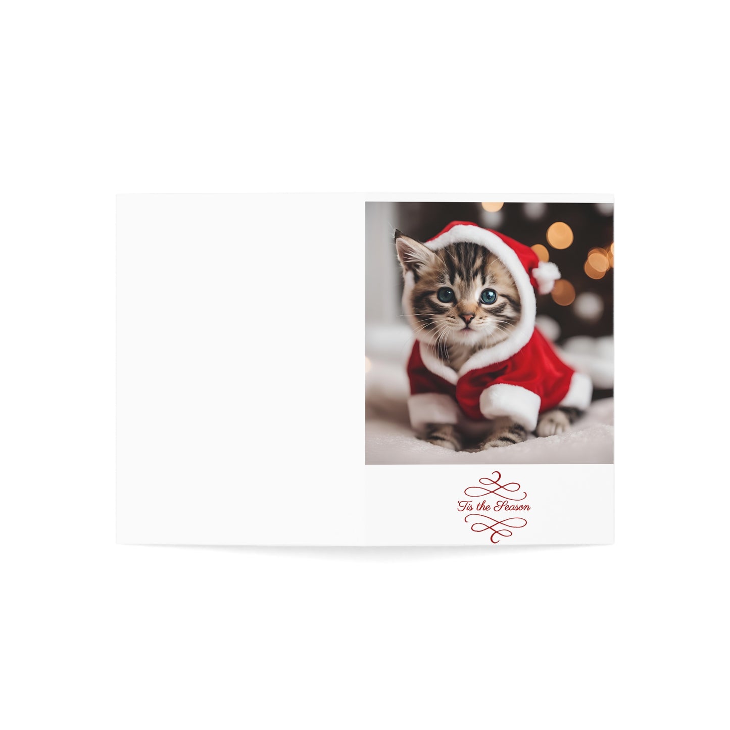 Adorable Cat Christmas Greeting Cards - Set of 1, 10, 30, or 50