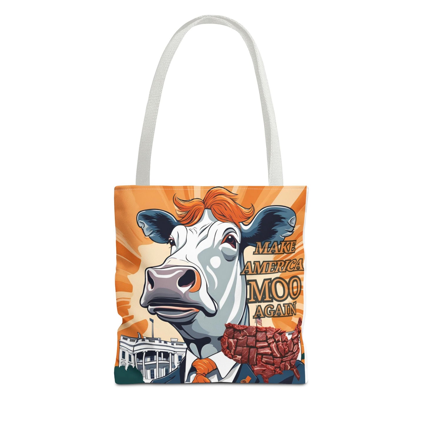 Make America Moo Again Tote Bag - Fun Cow Graphic for BBQ Lovers