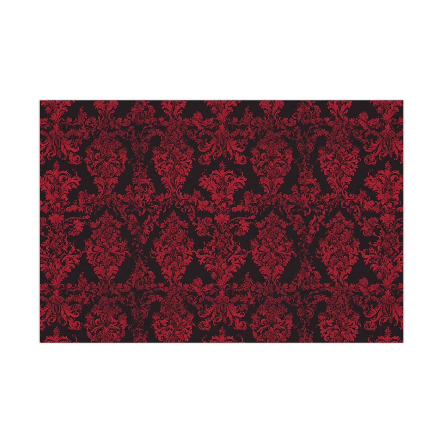 Elegant Damask Gift Wrap Paper for Special Occasions, Christmas, Birthdays, Weddings, Party Wrapping Paper, Premium Black and