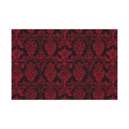 Elegant Damask Gift Wrap Paper for Special Occasions, Christmas, Birthdays, Weddings, Party Wrapping Paper, Premium Black and