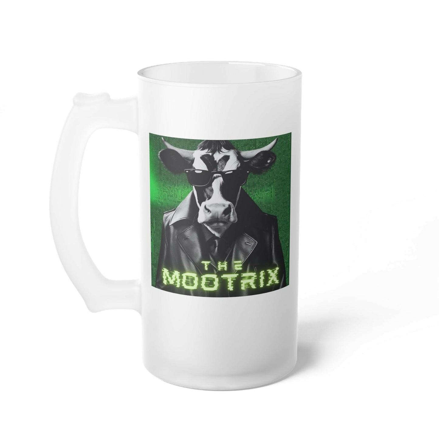 The MOOtrix-Frosted Glass Beer Mug.