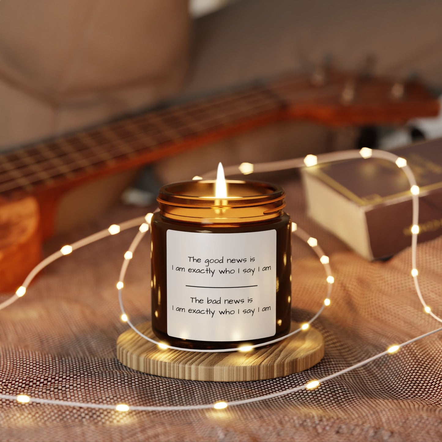 Funny Motivational Scented Soy Candle - Amber Jar with Affirmation Design