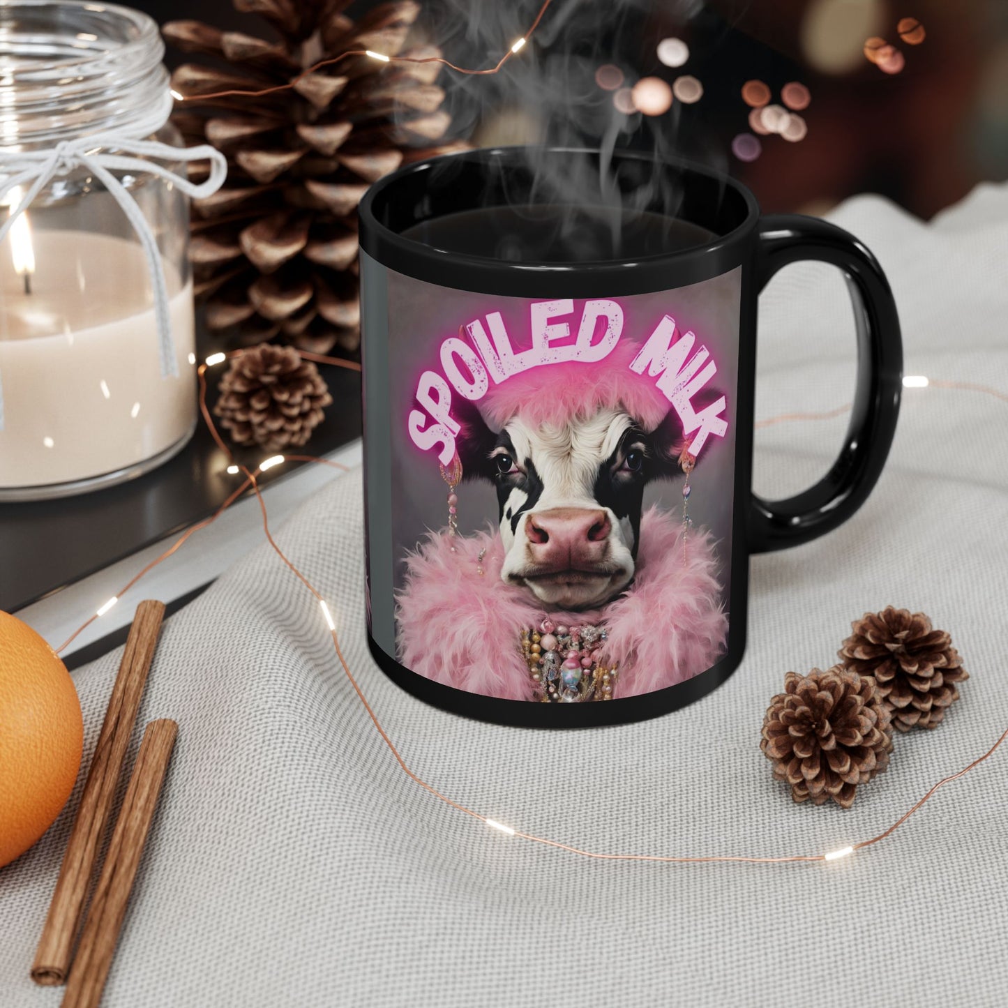 Spoiled Milk-Funny Cow Themed Gift- Black Coffee Mug (11oz, 15oz)