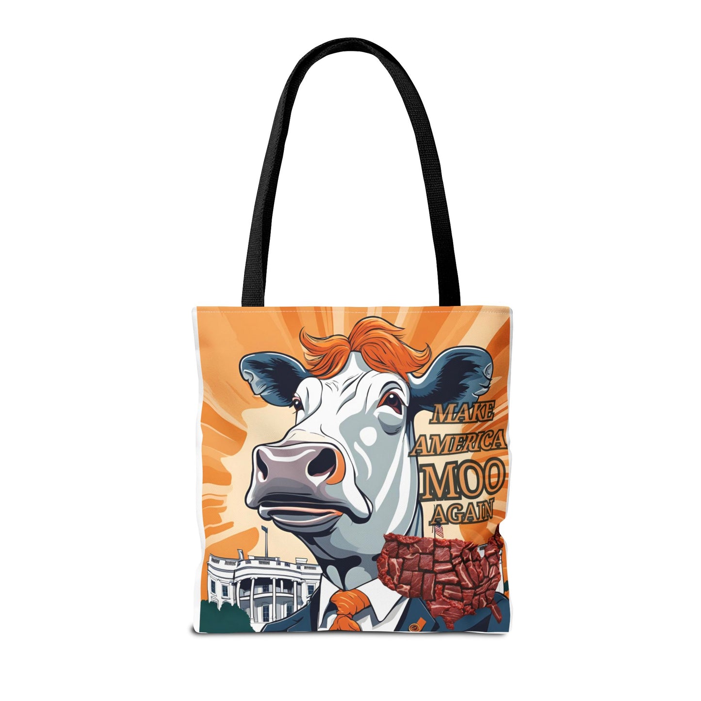 Make America Moo Again Tote Bag - Fun Cow Graphic for BBQ Lovers