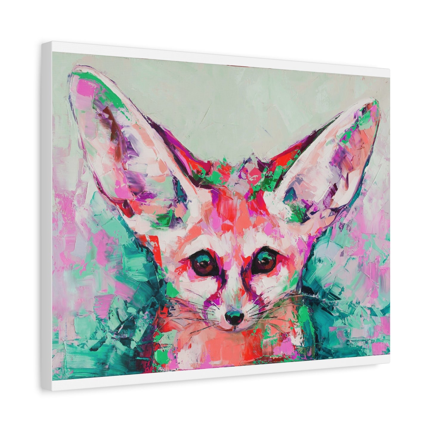 Vibrant Fennec Fox Canvas Art - Colorful Stretched Wall Decor