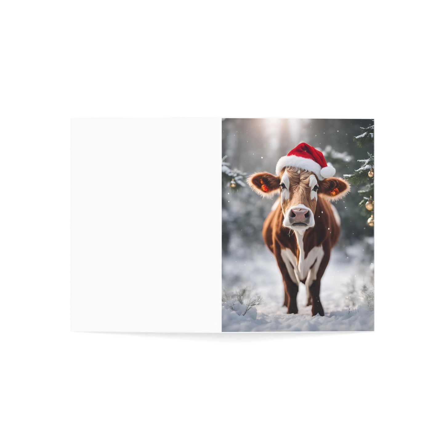 Festive Cow Christmas Greeting Cards - Fun Holiday Cards (1, 10, 30, 50 pcs)