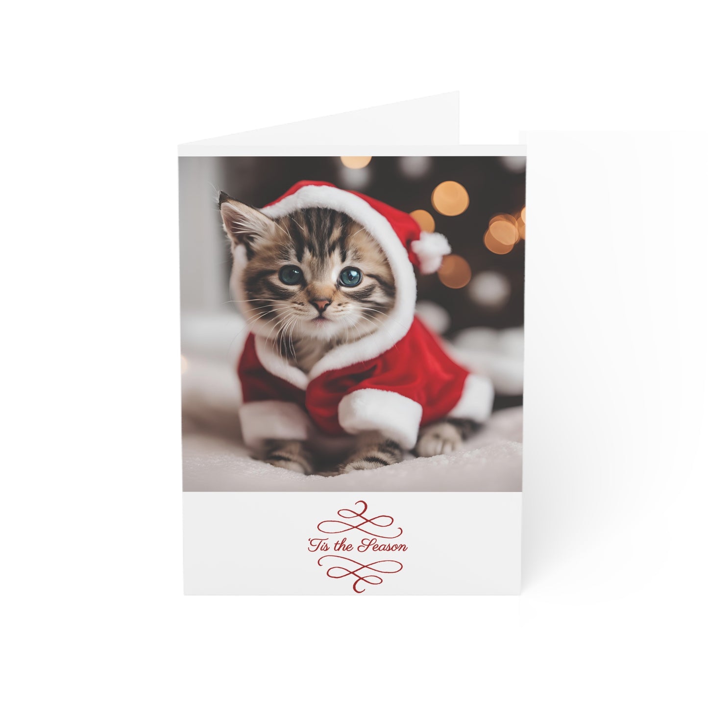 Adorable Cat Christmas Greeting Cards - Set of 1, 10, 30, or 50