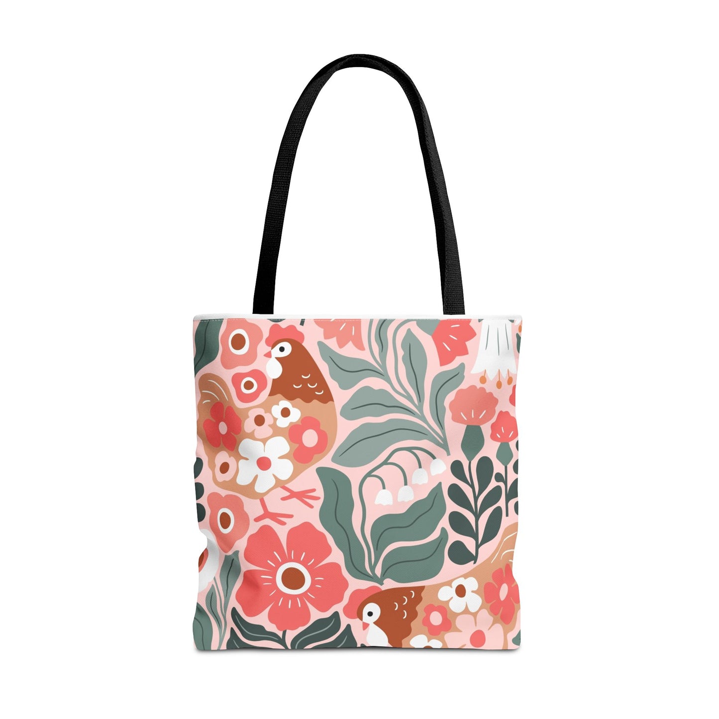 Floral Bird Tote Bag - Stylish Carryall for Spring, Gift for Bird Lovers, Shopping Bag, Floral Print Beach Bag - aMOOsing Designs