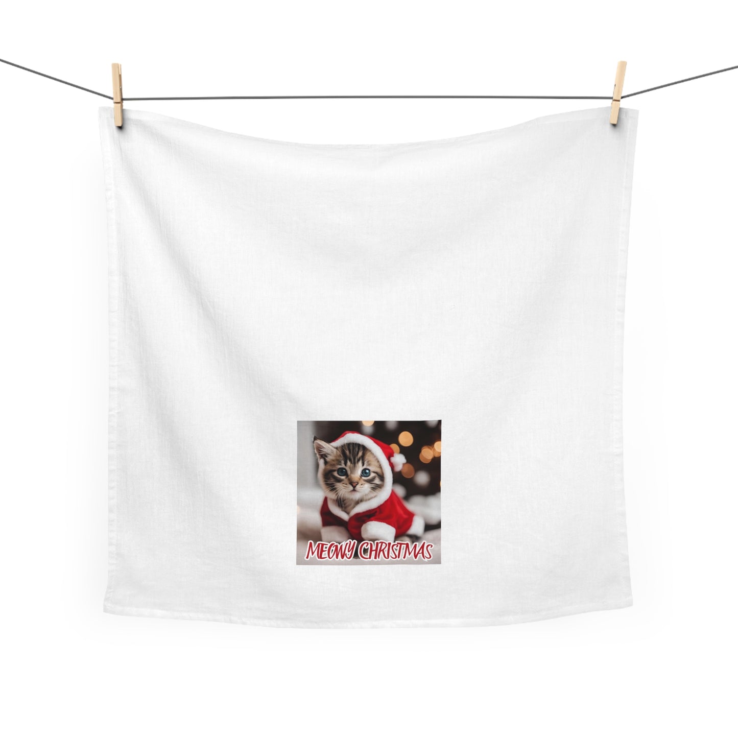 Meowy Christmas Cat Tea Towel – Festive Kitchen Décor for Cat Lovers