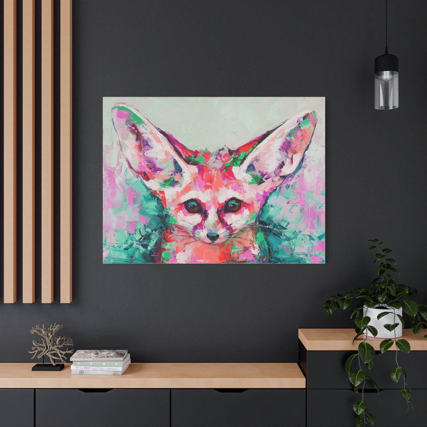 Vibrant Fennec Fox Canvas Art - Colorful Stretched Wall Decor