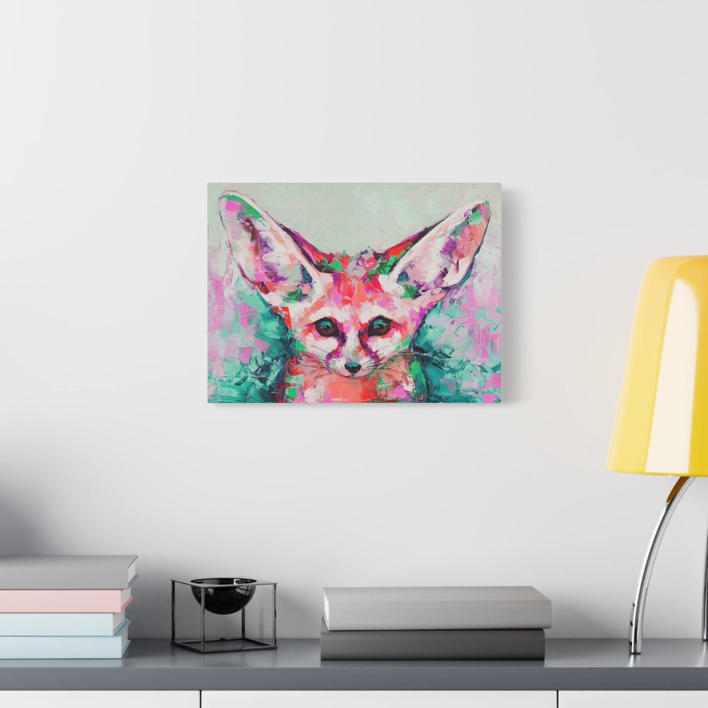 Vibrant Fennec Fox Canvas Art - Colorful Stretched Wall Decor