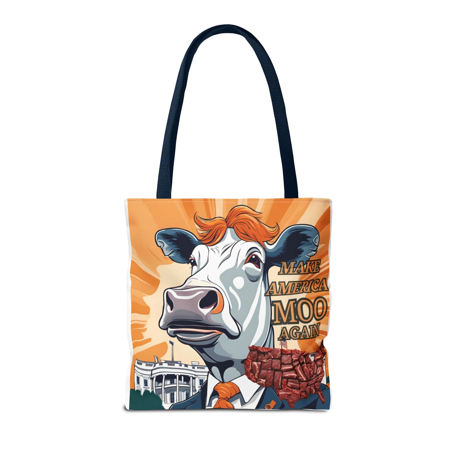 Make America Moo Again Tote Bag - Fun Cow Graphic for BBQ Lovers