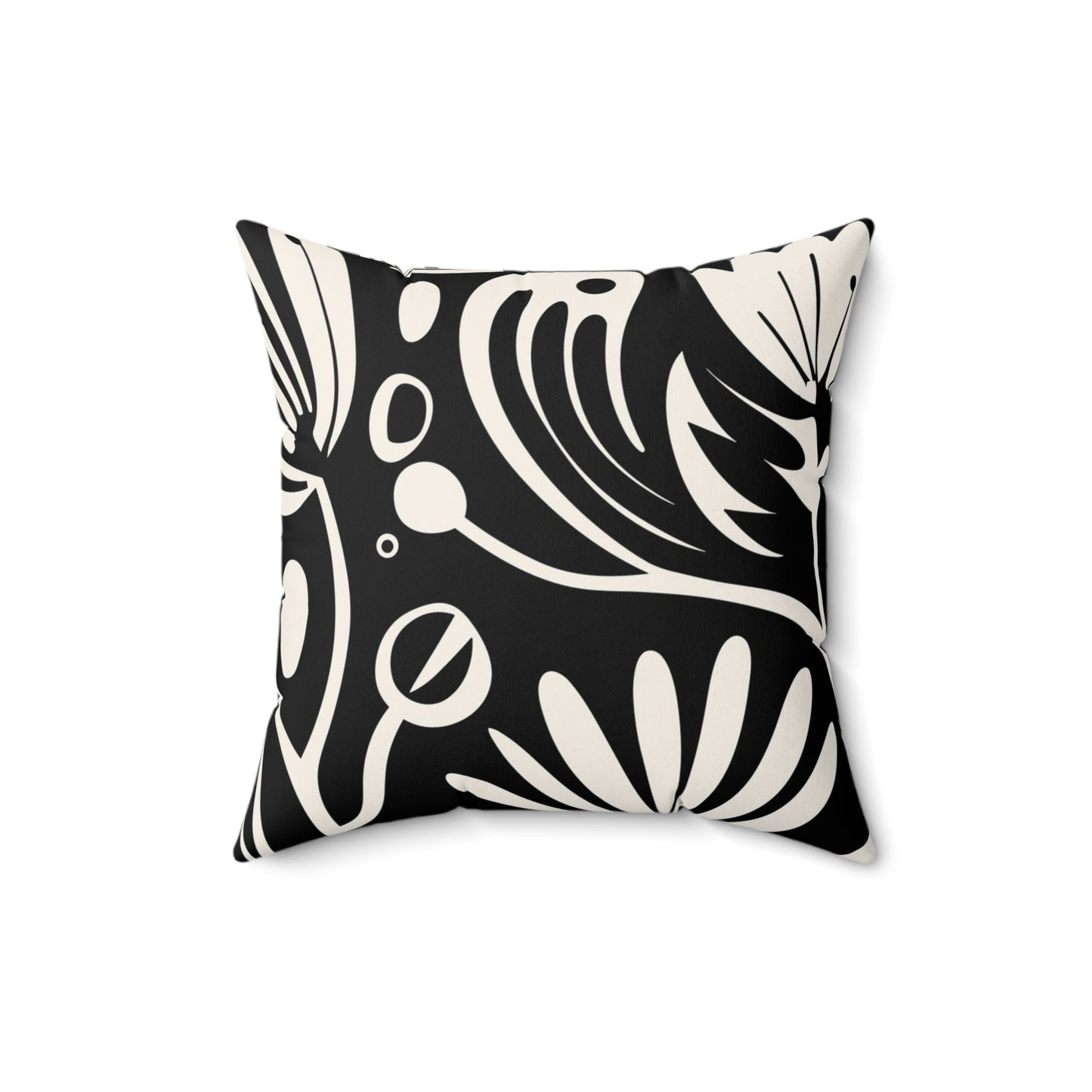 Boho Floral Throw Pillow, Modern Home Decor, Gift for Her, Couch Cushion, Black and White Pillow, Living Room Accent - aMOOsing Designs