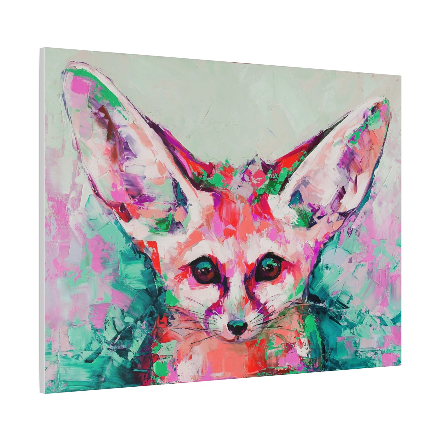 Vibrant Fennec Fox Canvas Art - Colorful Stretched Wall Decor