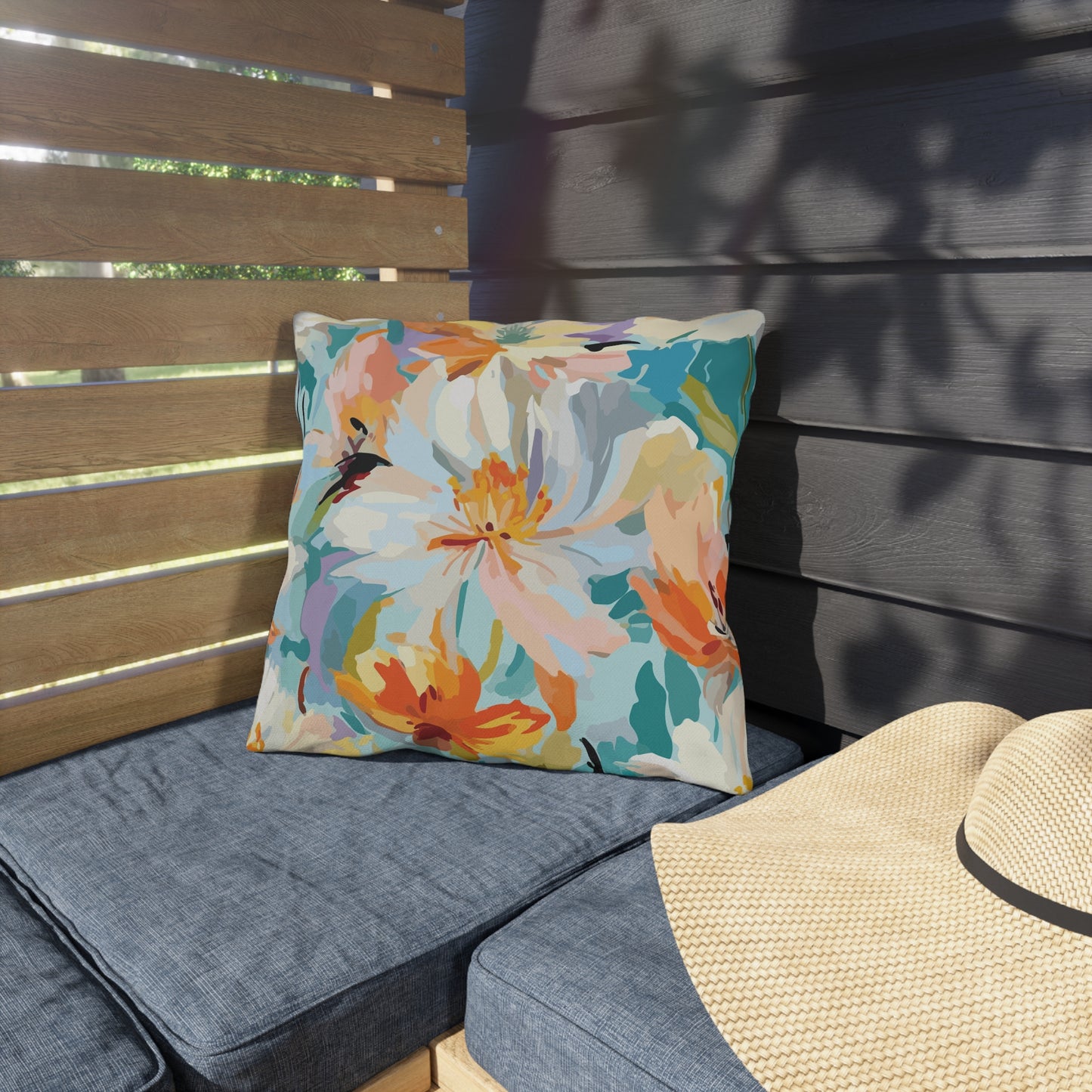 Vibrant Floral Outdoor Pillow - Decorate Your Patio or Garden - aMOOsing Designs