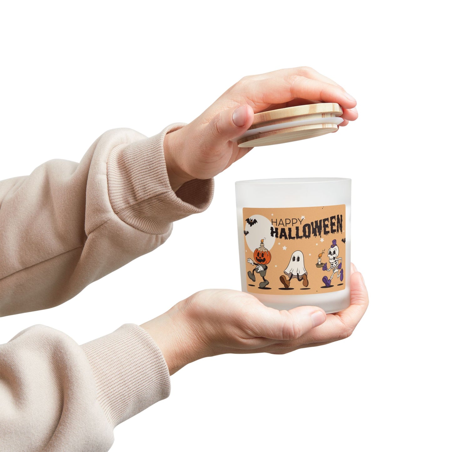 Happy Halloween Vintage Cartoon Theme Candle, 11oz - Perfect for Home Decor, Gifts, Halloween, Spooky Decor
