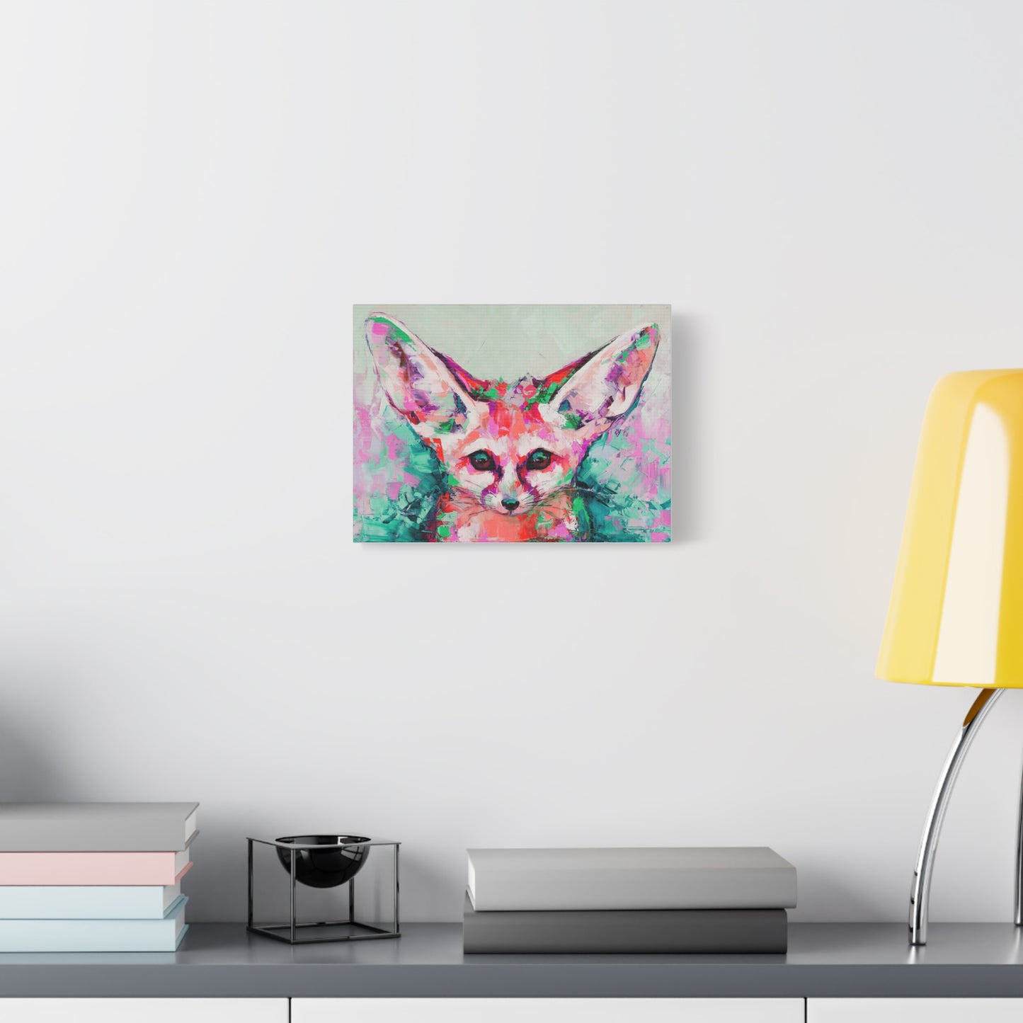 Vibrant Fennec Fox Canvas Art - Colorful Stretched Wall Decor