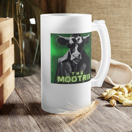 The MOOtrix-Frosted Glass Beer Mug.