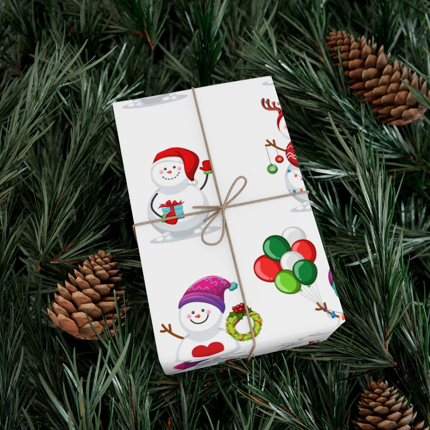 Gift Wrap Papers - Festive Snowman Holiday Cheer Wrapping Sheets