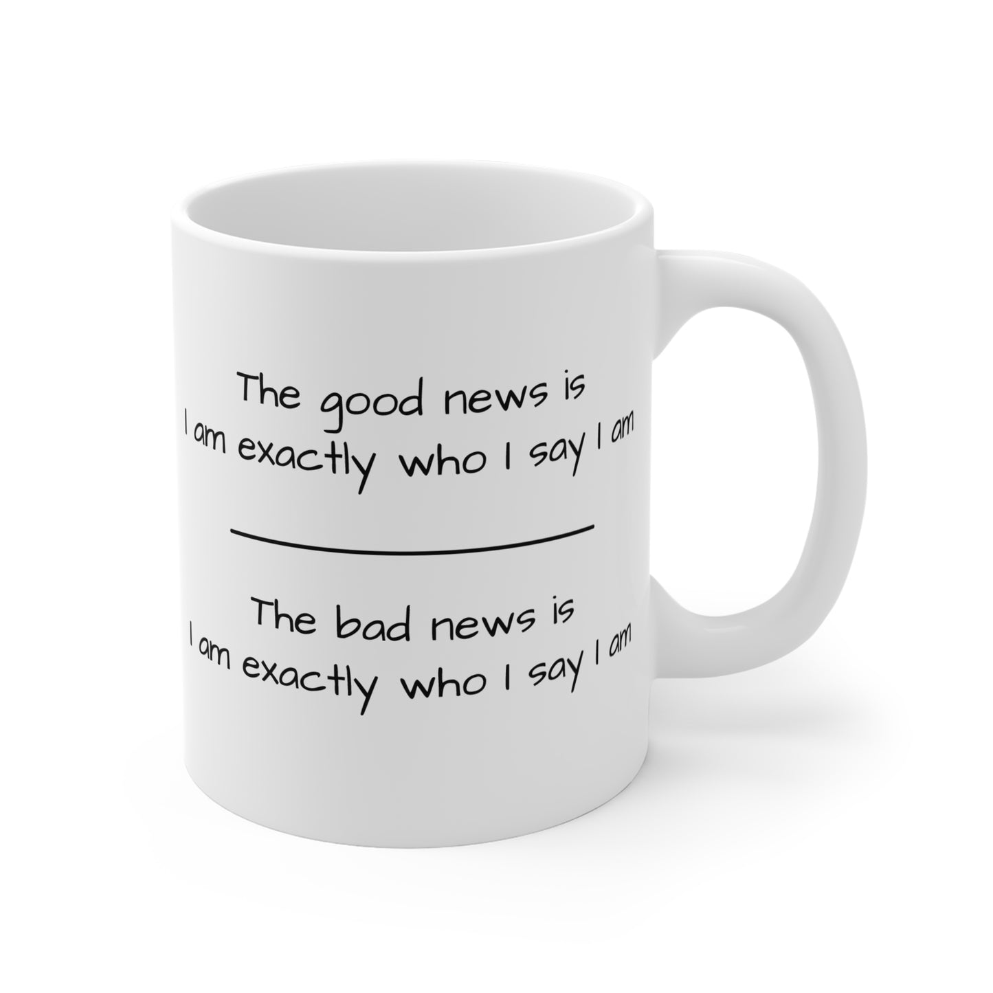 Funny Inspirational Coffee Mug - "I Am Exactly Who I Say I Am" - 11oz Ceramic Cup