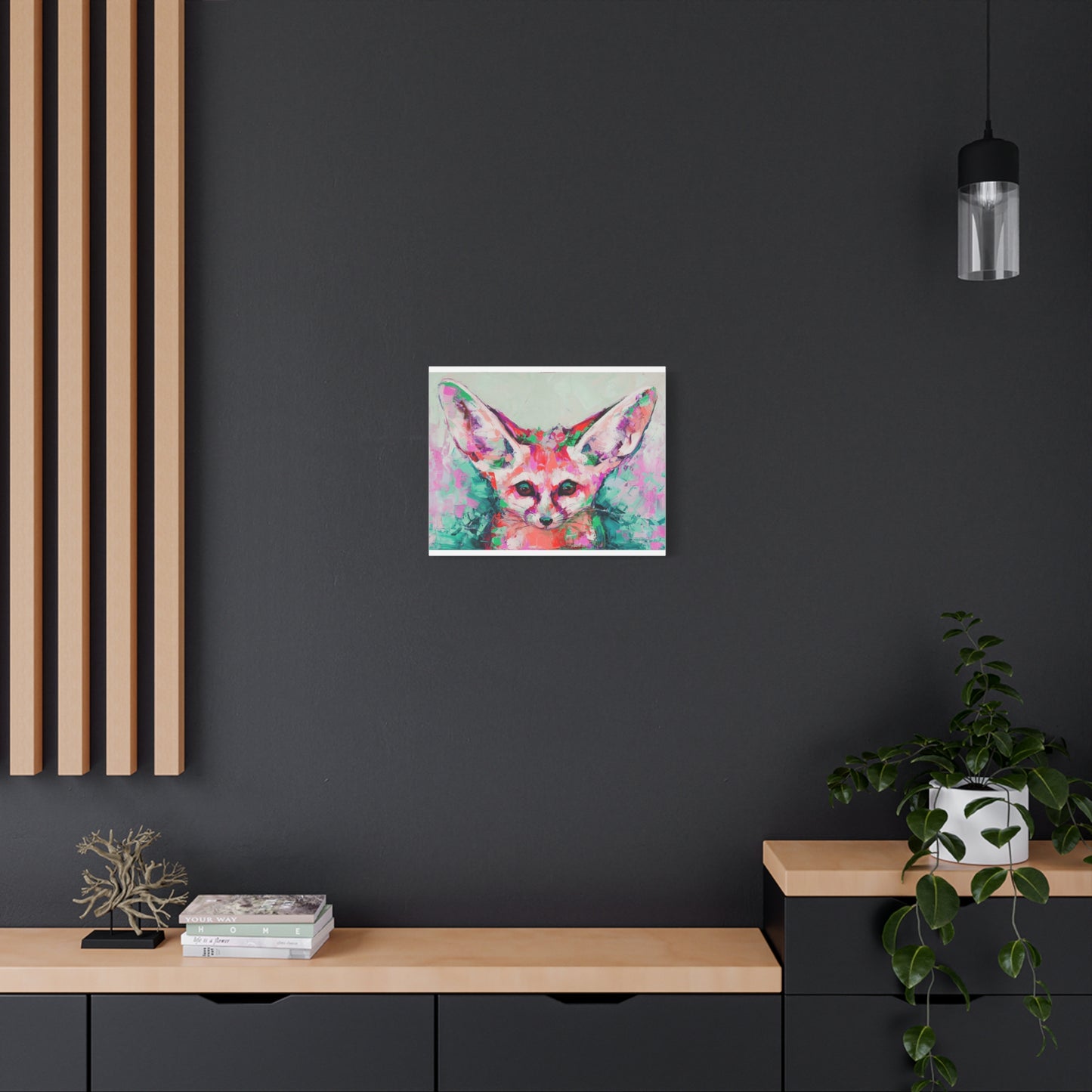 Vibrant Fennec Fox Canvas Art - Colorful Stretched Wall Decor