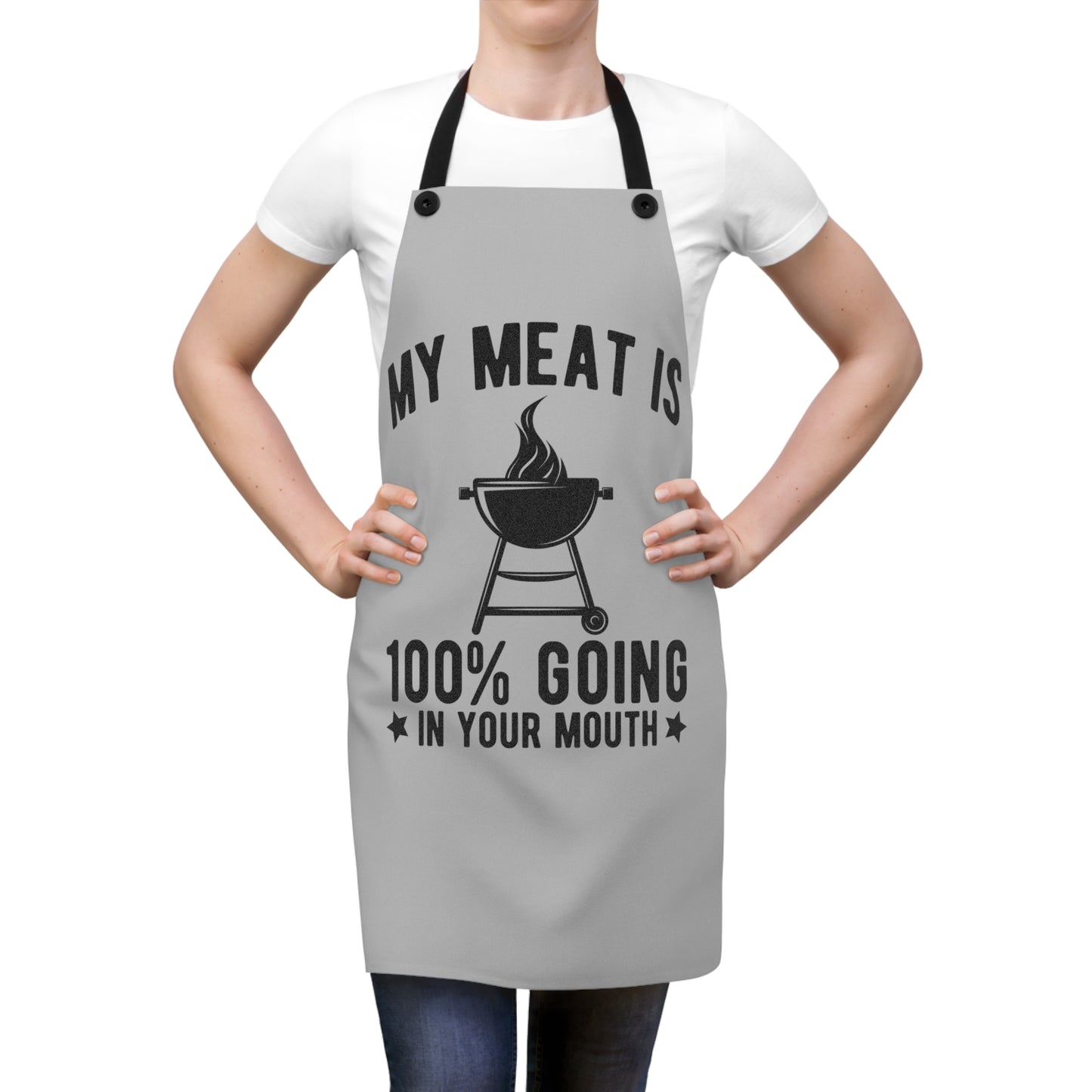 Funny BBQ Apron for Grill Lovers, My Meat is 100% Going in Your Mouth, Perfect Gift for Father's Day, Cooking, Grilling