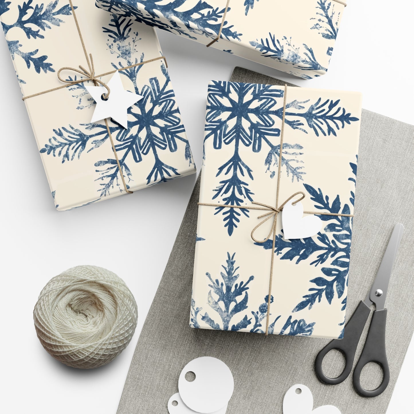 Elegant Snowflake Gift Wrap Papers - Perfect for Holidays and Celebrations