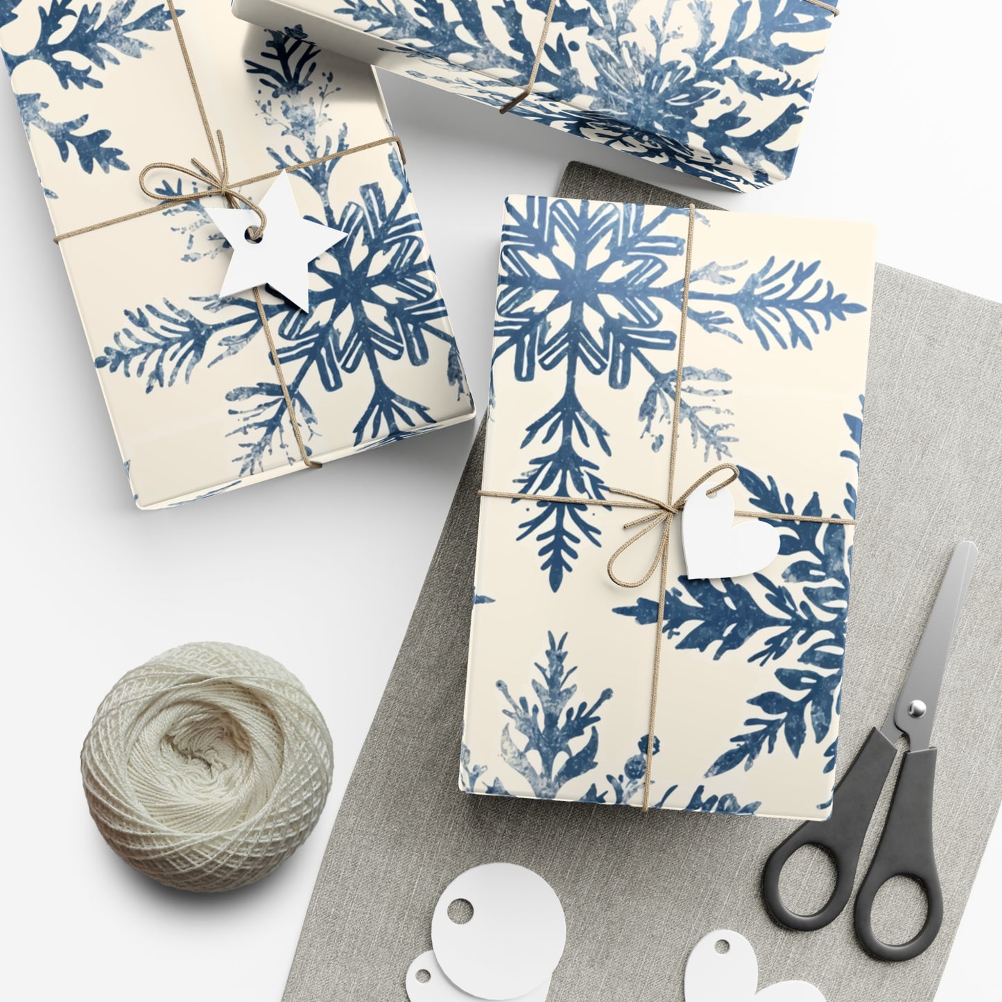 Elegant Snowflake Gift Wrap Papers - Perfect for Holidays and Celebrations