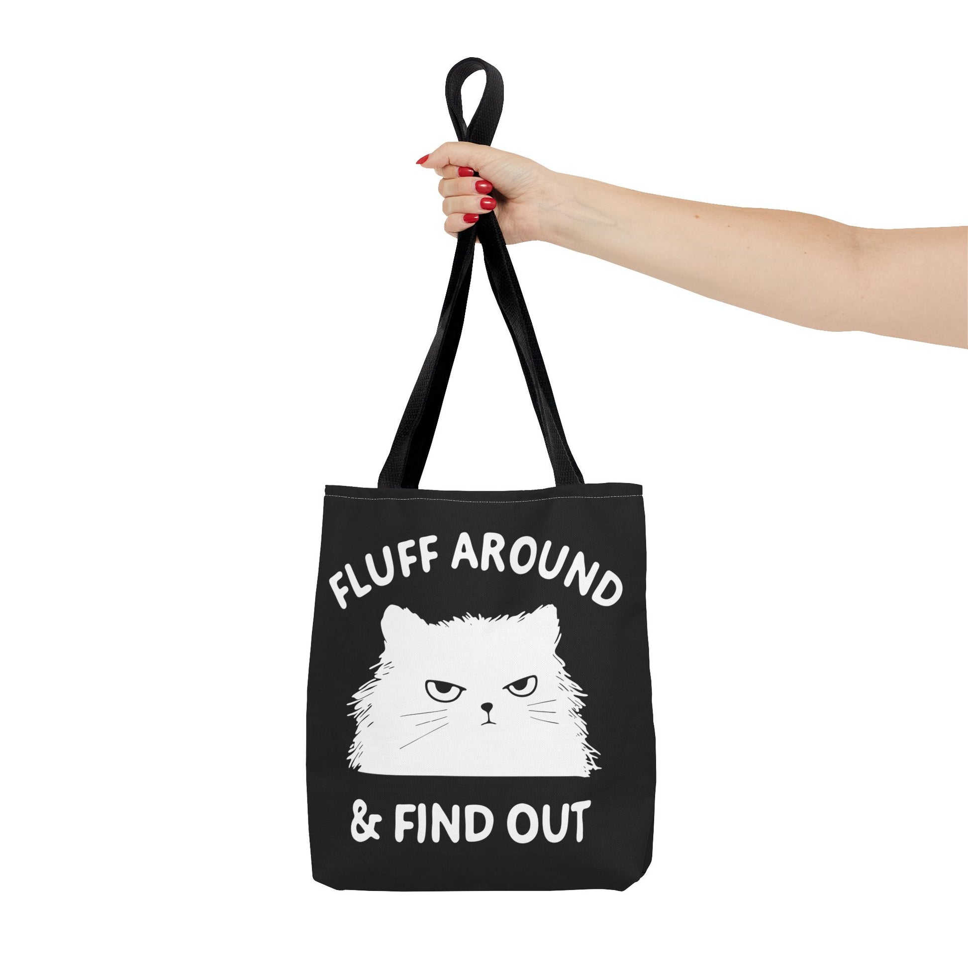 Fluff Around & Find Out Cat Tote Bag - Funny Animal Lover's Reusable Shopping Bag - aMOOsing Designs