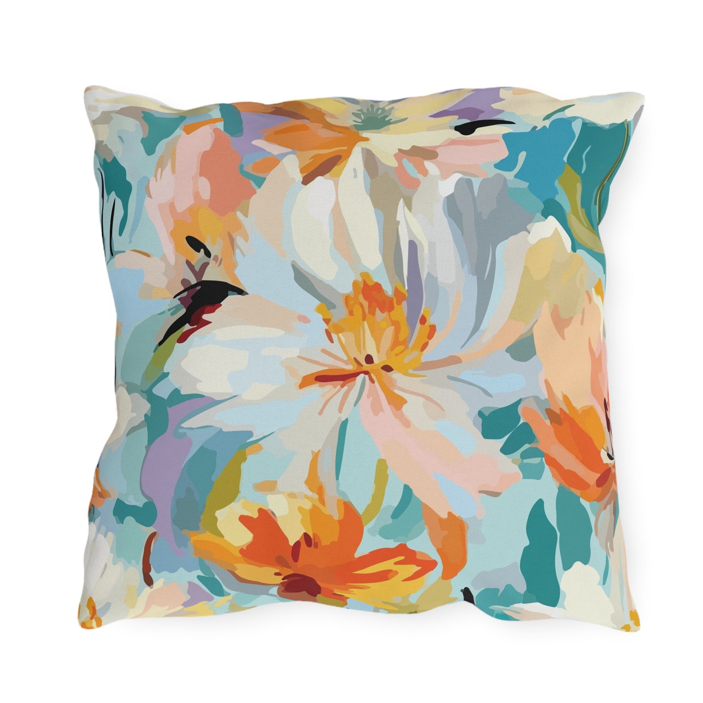 Vibrant Floral Outdoor Pillow - Decorate Your Patio or Garden - aMOOsing Designs