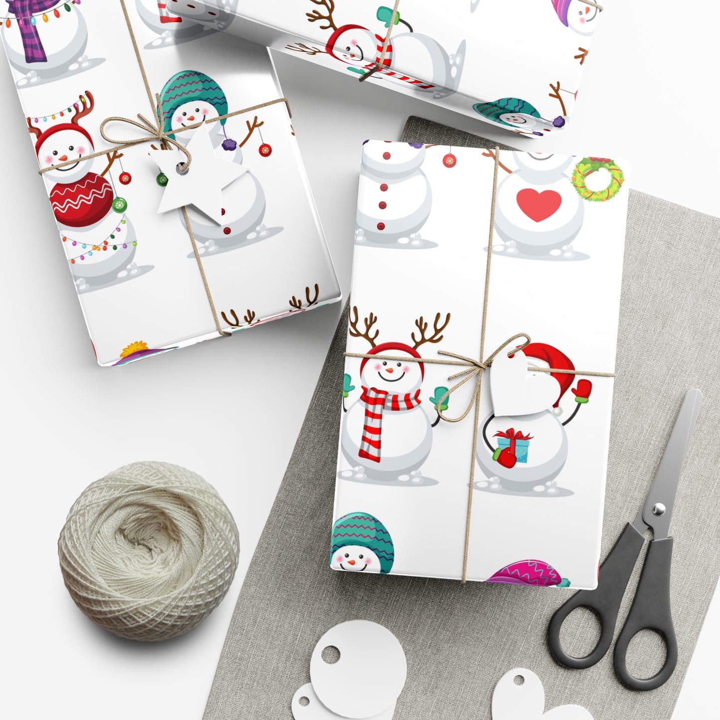 Gift Wrap Papers - Festive Snowman Holiday Cheer Wrapping Sheets