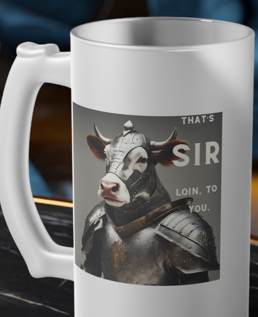 SIR Loin Frosted Glass Beer Mug