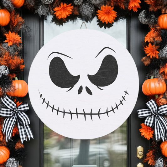 Spooky Jack Skellington Wood Sign | Halloween Decor, Haunted House Decor, Wall Art, Gift for Nightmare Before Christmas Fans